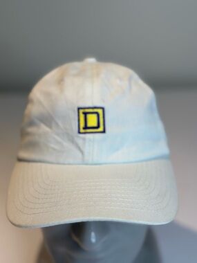 Men's White Baseball Cap with Yellow Square Patch